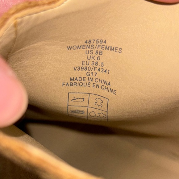 Lands End Tan Suede Womens High Heel Scalloped Ankle Booties - Picture 8 of 8